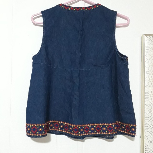Gap Boho Embroidered Sleeveless Blouse Top Size S - Picture 3 of 7